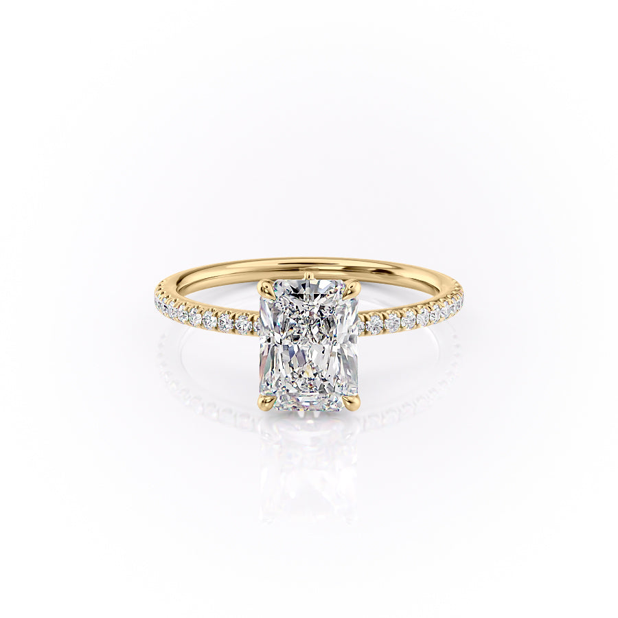 The Pave Luna Set With A 2.5 Carat Radiant Lab Diamond