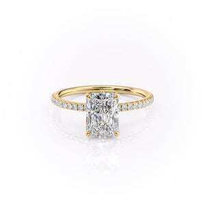The Pave Luna Set With A 2.5 Carat Radiant Lab Diamond