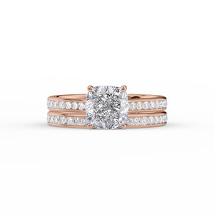The Cameron Set With A 3 Carat Cushion Lab Diamond