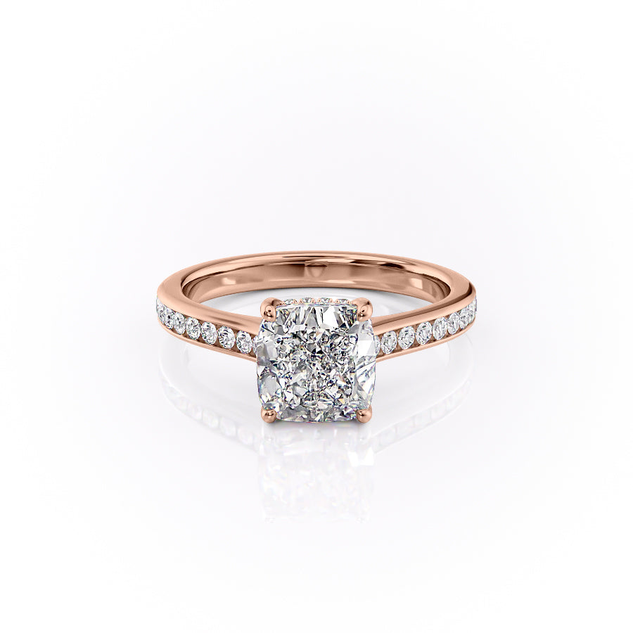 The Cameron Set With A 2.5 Carat Cushion Lab Diamond