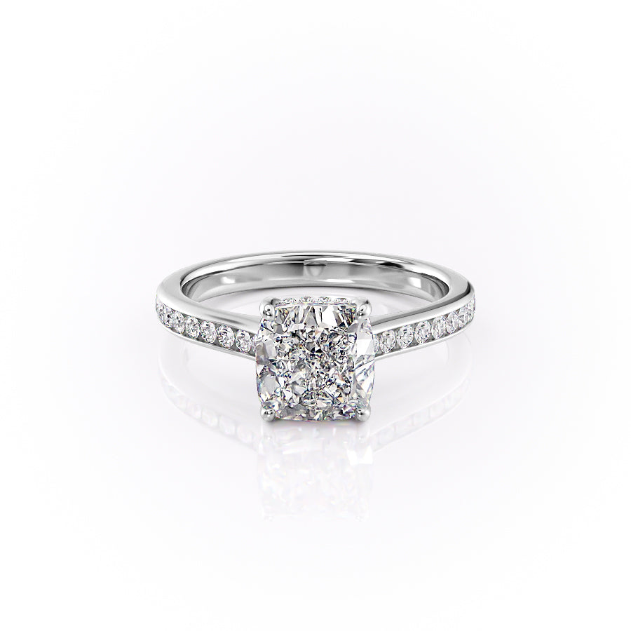 The Cameron Set With A 2.5 Carat Cushion Lab Diamond