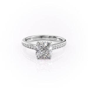 The Cameron Set With A 3 Carat Cushion Moissanite