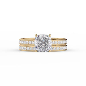 The Cameron Set With A 2 Carat Cushion Moissanite