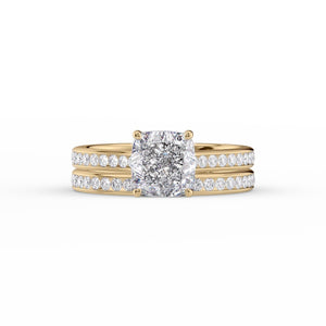The Cameron Set With A 2 Carat Cushion Lab Diamond