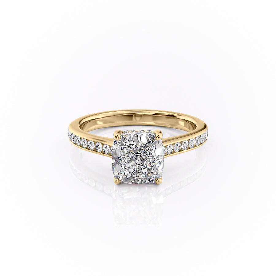 The Cameron Set With A 3.5 Carat Cushion Moissanite