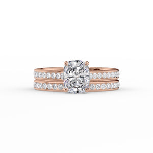 The Cameron Set With A 5 Carat Elongated Cushion Moissanite