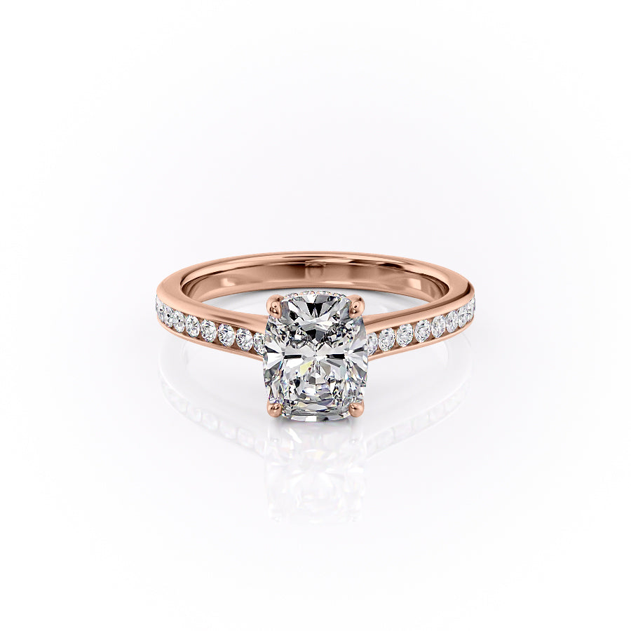 The Cameron Set With A 2 Carat Elongated Cushion Lab Diamond