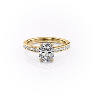 The Cameron Set With A 2.5 Carat Elongated Cushion Lab Diamond