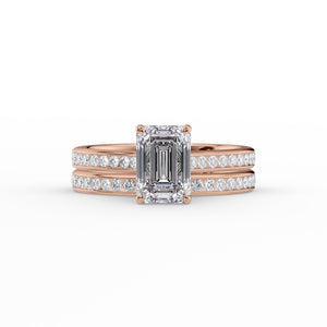 The Cameron Set With A 1.5 Carat Emerald Lab Diamond