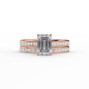The Cameron Set With A 2 Carat Emerald Moissanite