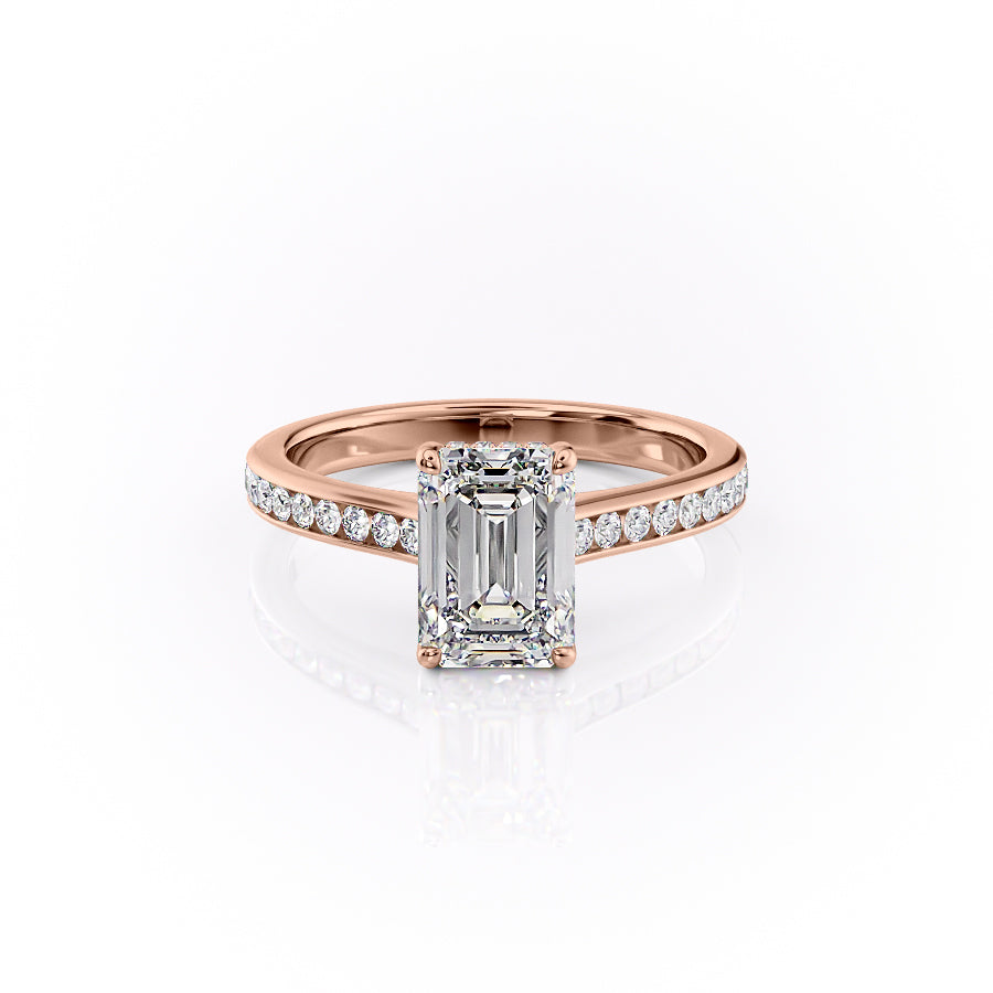The Cameron Set With A 2 Carat Emerald Moissanite