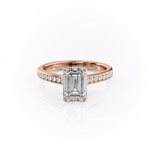 The Cameron Set With A 4.5 Carat Emerald Moissanite
