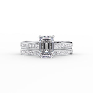 The Cameron Set With A 2.5 Carat Emerald Lab Diamond