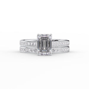 The Cameron Set With A 1 Carat Emerald Moissanite