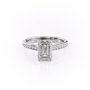 The Cameron Set With A 1 Carat Emerald Lab Diamond