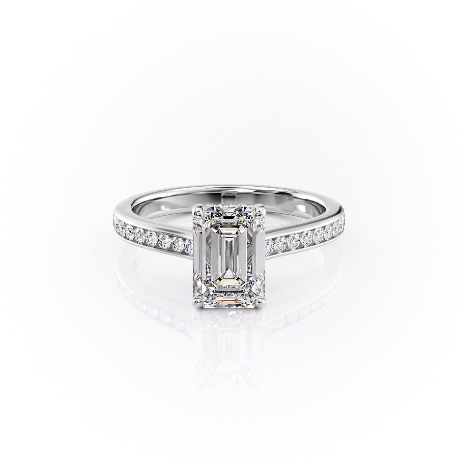 The Cameron Set With A 4 Carat Emerald Moissanite