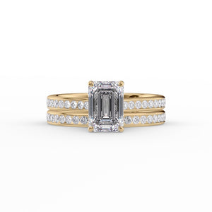 The Cameron Set With A 1.5 Carat Emerald Lab Diamond