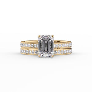 The Cameron Set With A 1 Carat Emerald Lab Diamond