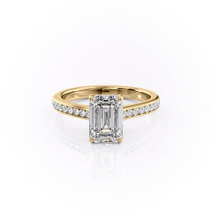The Cameron Set With A 4 Carat Emerald Moissanite
