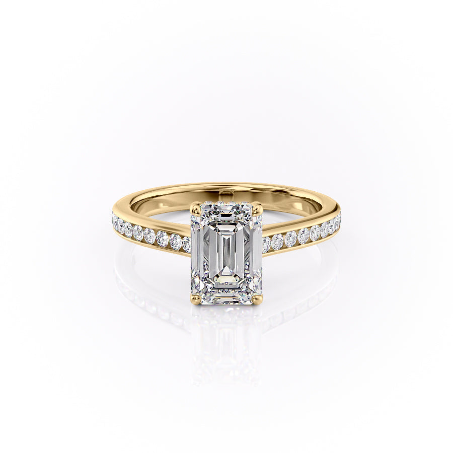 The Cameron Set With A 2 Carat Emerald Moissanite