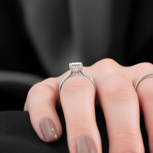The Cameron Set With A 1 Carat Emerald Moissanite