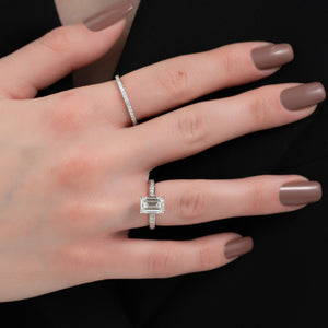 The Cameron Set With A 1 Carat Emerald Moissanite