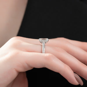 The Cameron Set With A 1 Carat Emerald Moissanite