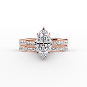 The Cameron Set With A 4 Carat Marquise Moissanite