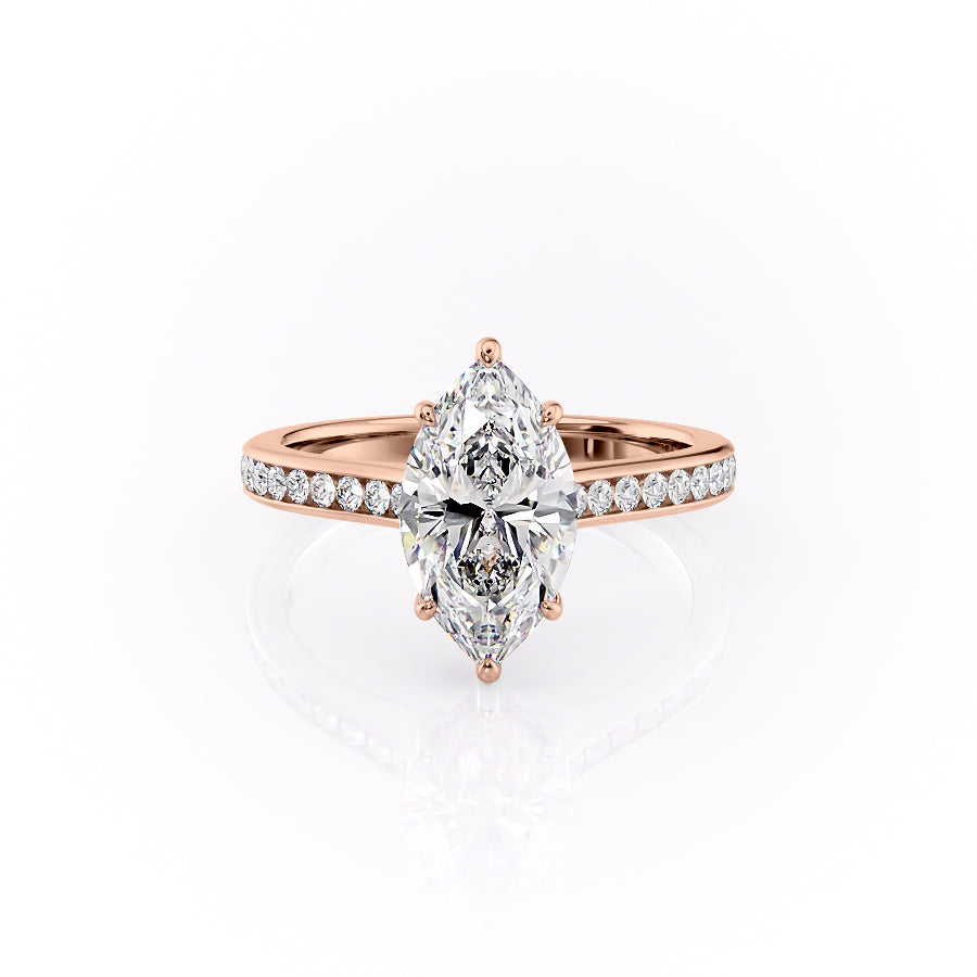 The Cameron Set With A 1.5 Carat Marquise Lab Diamond