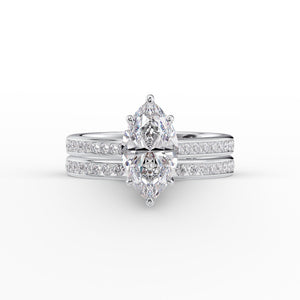 The Cameron Set With A 2 Carat Marquise Lab Diamond