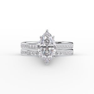 The Cameron Set With A 2.5 Carat Marquise Lab Diamond