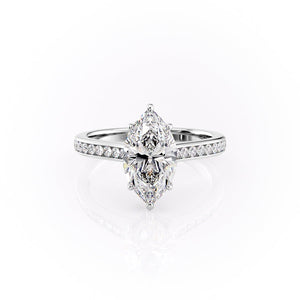 The Cameron Set With A 2 Carat Marquise Lab Diamond
