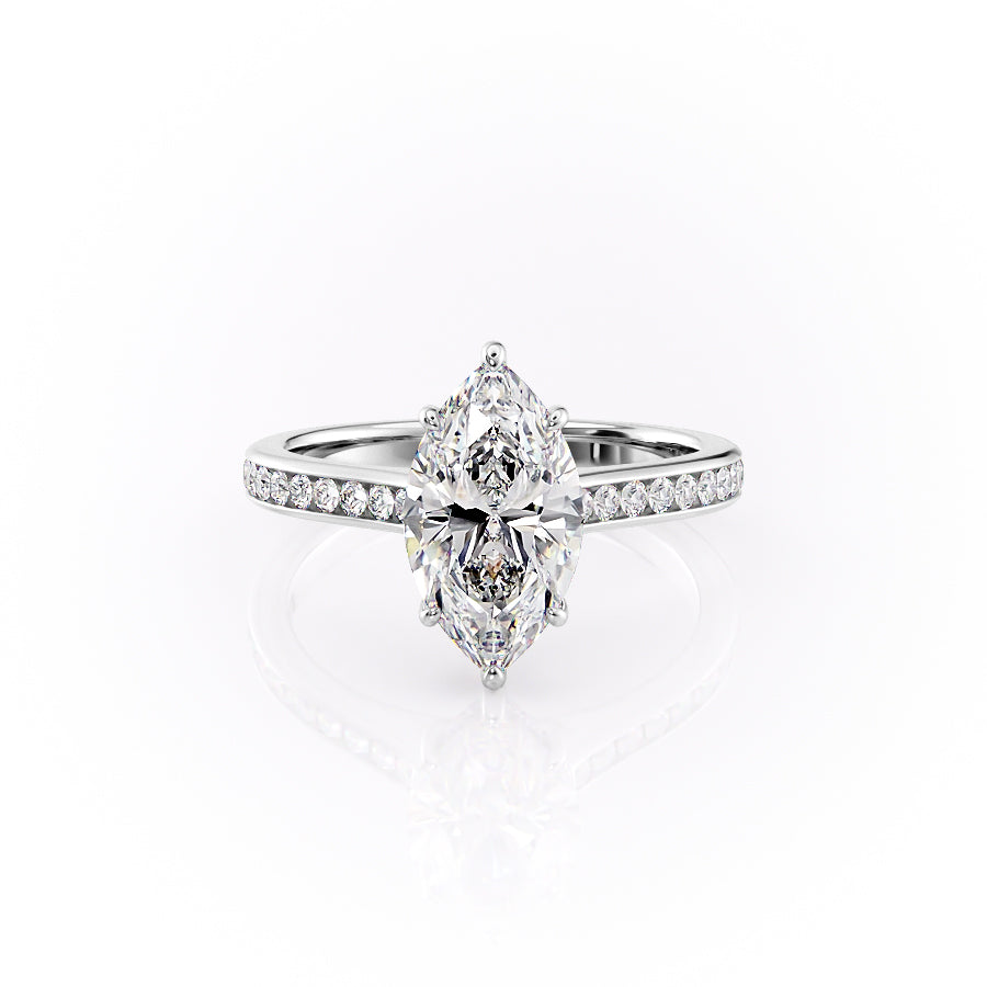 The Cameron Set With A 2.5 Carat Marquise Moissanite