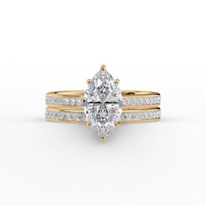 The Cameron Set With A 2 Carat Marquise Lab Diamond