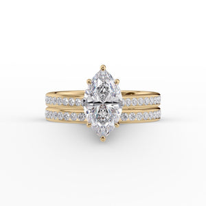 The Cameron Set With A 3 Carat Marquise Moissanite