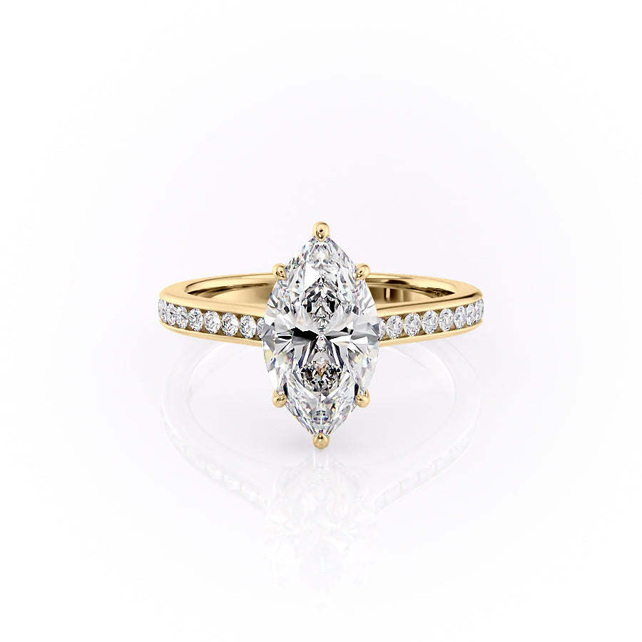 The Cameron Set With A 3.5 Carat Marquise Moissanite