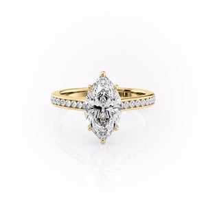 The Cameron Set With A 3.5 Carat Marquise Moissanite