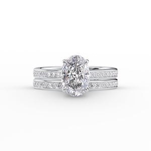 The Cameron Set With A 4 Carat Oval Moissanite