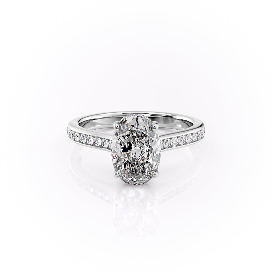 The Cameron Set With A 3.5 Carat Oval Moissanite