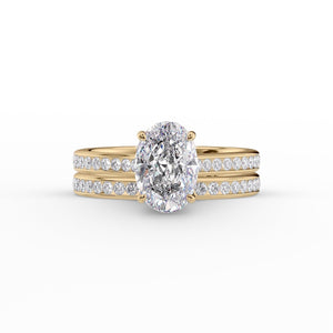 The Cameron Set With A 2.5 Carat Oval Moissanite