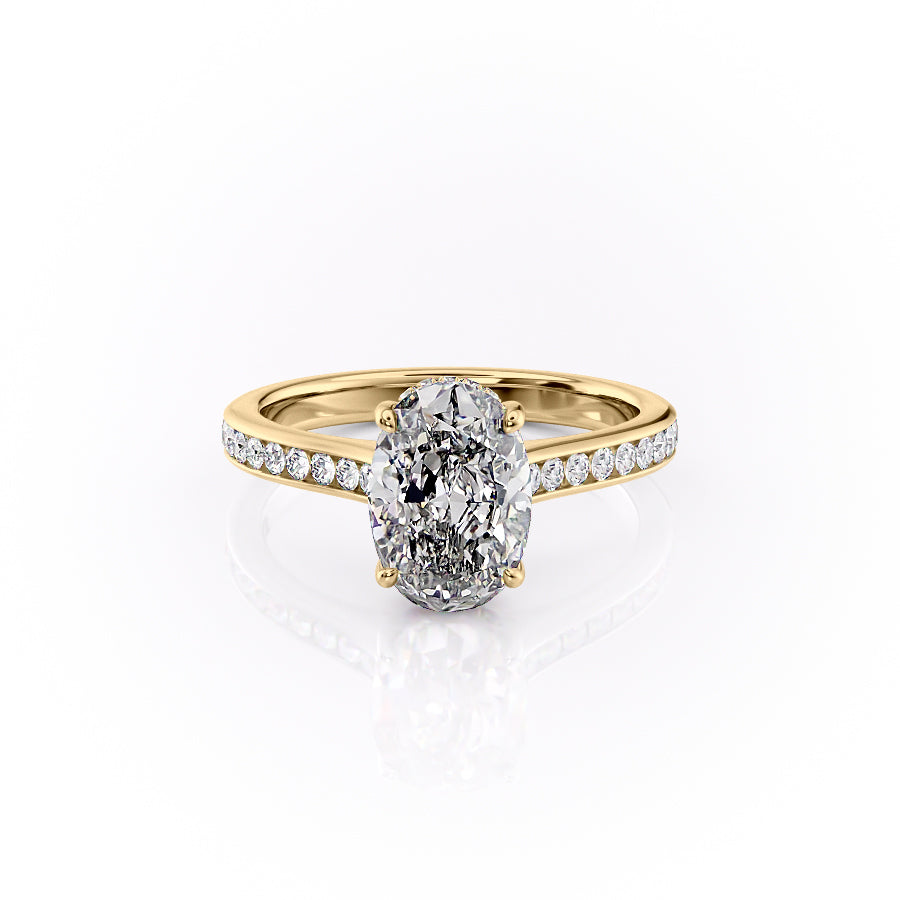 The Cameron Set With A 2.5 Carat Oval Lab Diamond