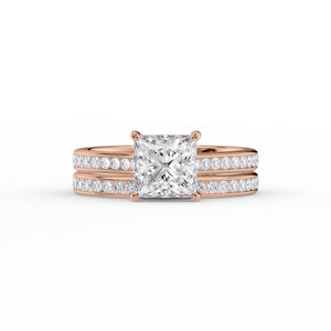 The Cameron Set With A 1 Carat Princess Lab Diamond