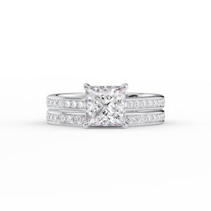 The Cameron Set With A 1 Carat Princess Lab Diamond
