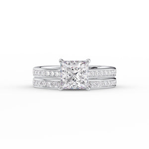 The Cameron Set With A 1.5 Carat Princess Lab Diamond