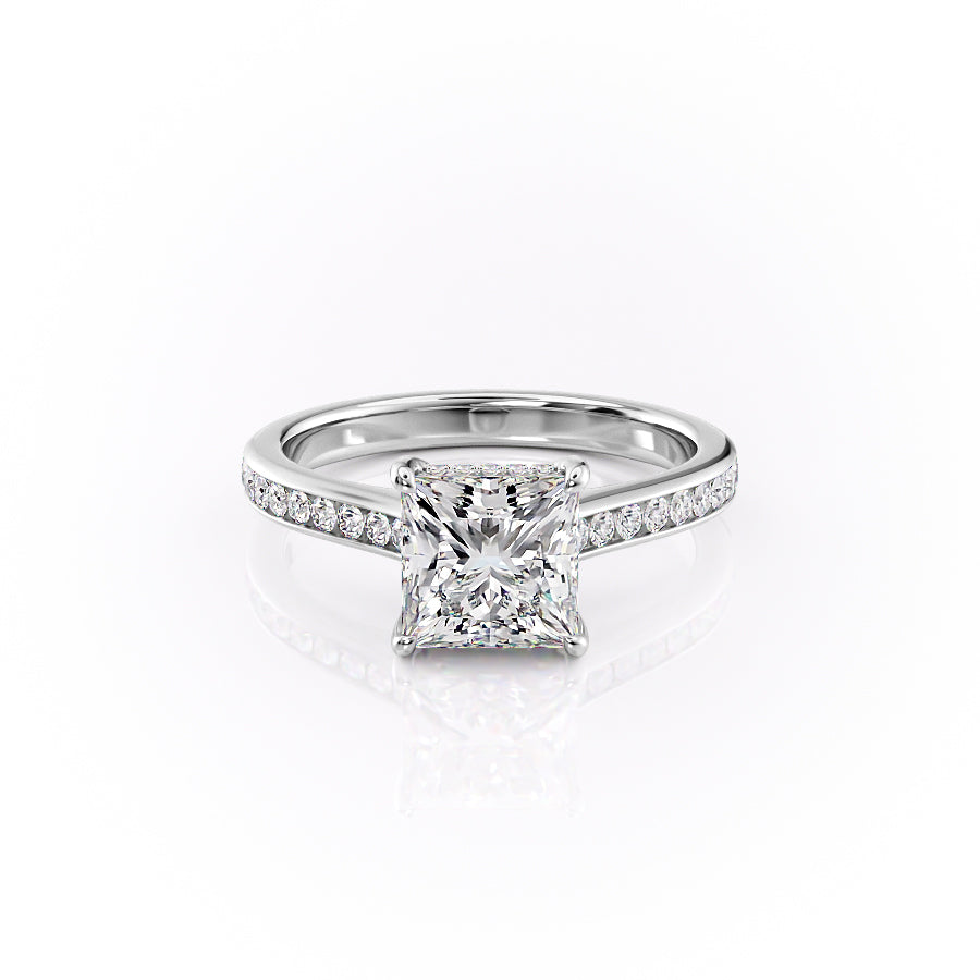 The Cameron Set With A 3.5 Carat Princess Moissanite