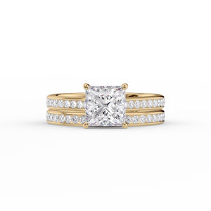The Cameron Set With A 2 Carat Princess Lab Diamond