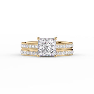 The Cameron Set With A 3 Carat Princess Moissanite