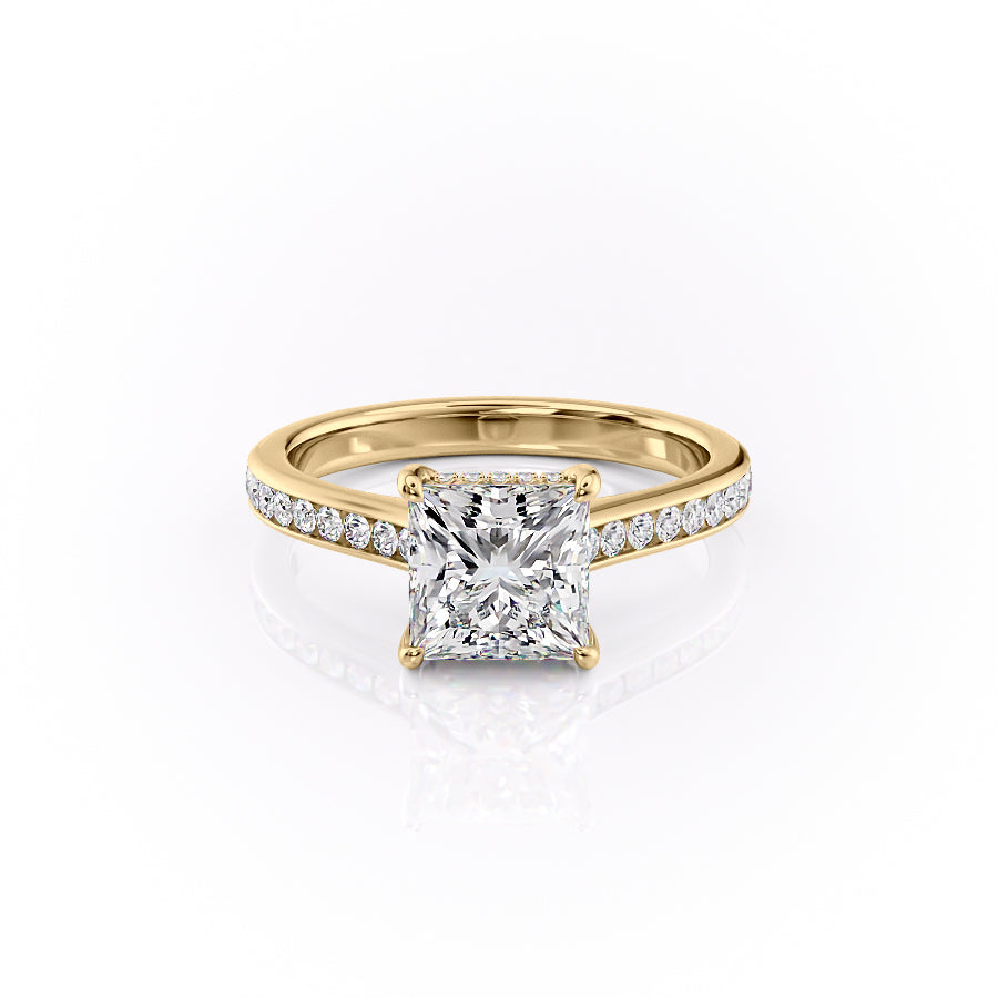 The Cameron Set With A 4 Carat Princess Moissanite