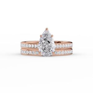 The Cameron Set With A 1 Carat Pear Lab Diamond