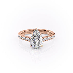 The Cameron Set With A 2.5 Carat Pear Lab Diamond